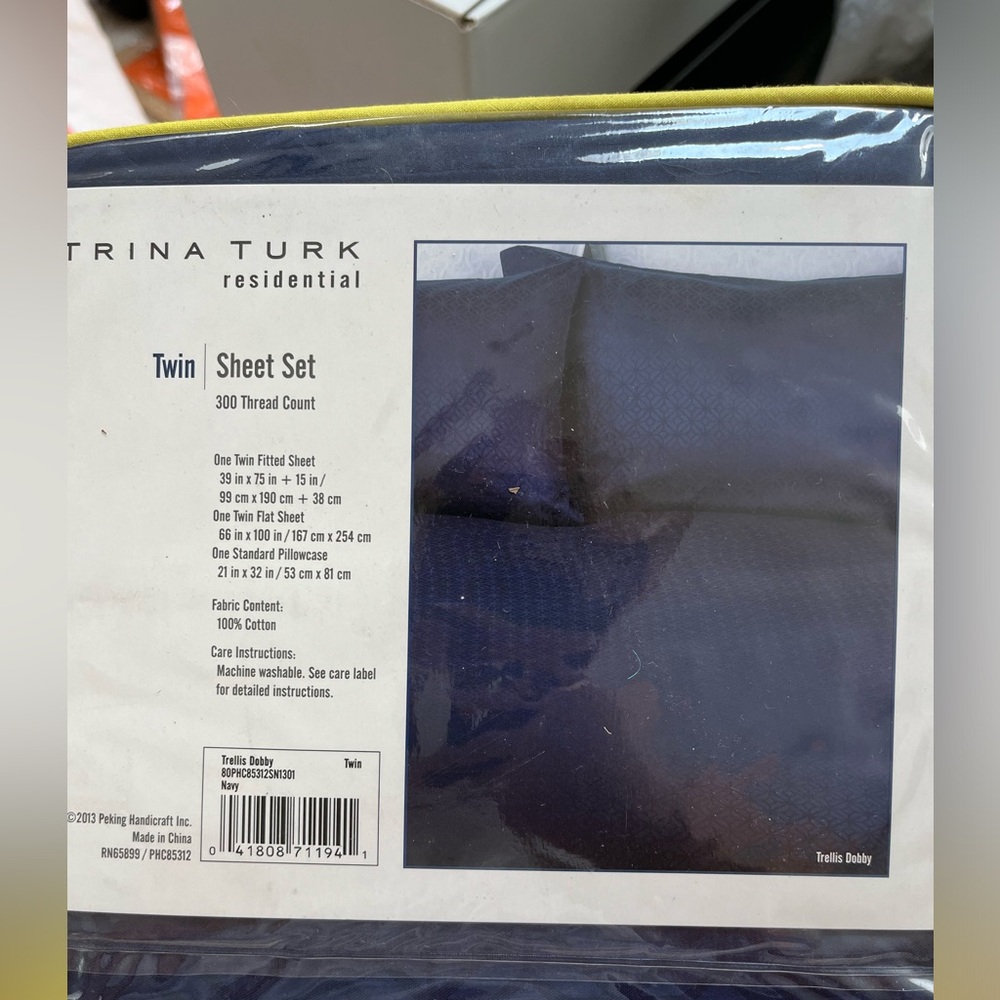Trina Turk Twin Navy Sheet Set